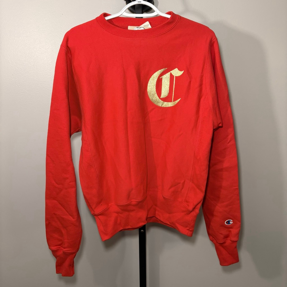 Champion Reverse Weave Red Gold Sweatshirt XS